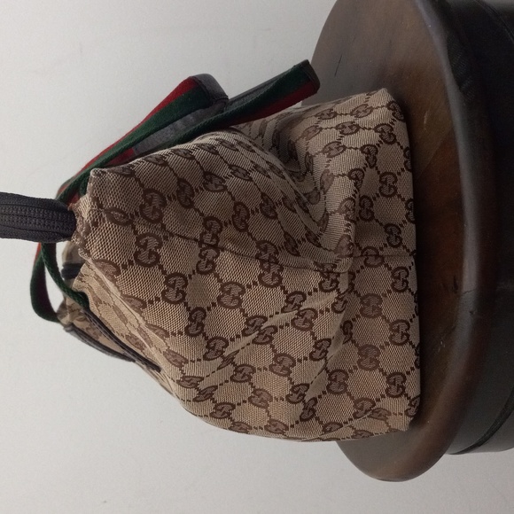 Authentic Gucci GG Monogram Supreme Sherry Web Satchel Tote Bag - Picture 6 of 11